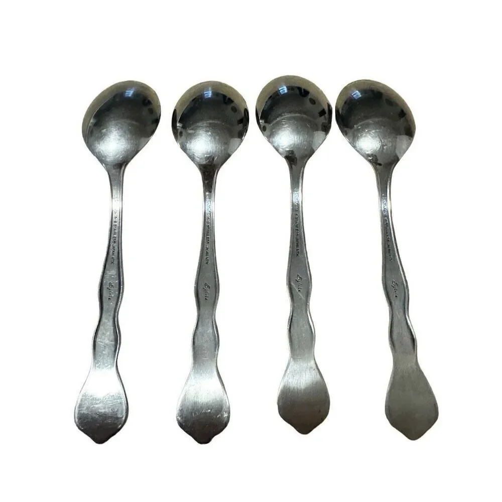 Noritake 18-8 Stainless Japan NTK Sylvia Flatware Silverware Teaspoon Set of 4